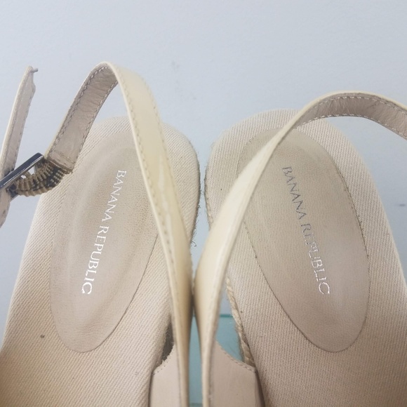 Banana Republic Tan Wedge Espadrille Heels 9.5M - Picture 6 of 7